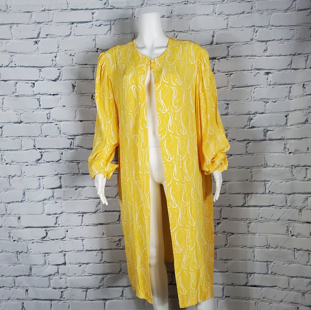 Givenchy En Plus Vintage Yellow Print Overcoat